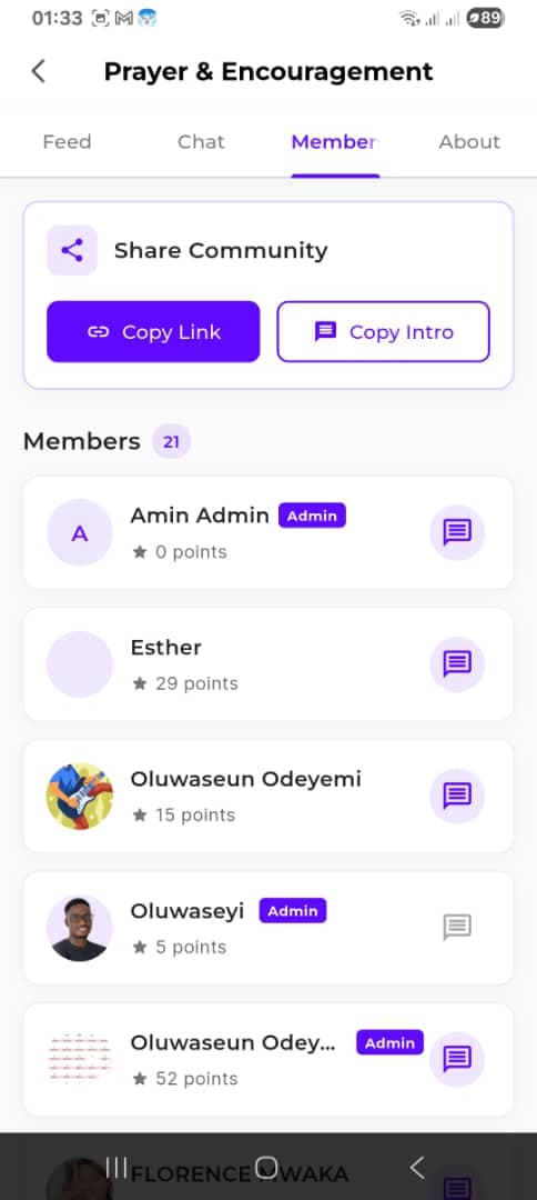 DiscipleDeck mobile community screen