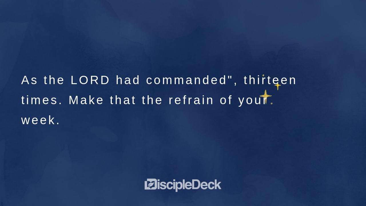 Sharable DiscipleDeck e-tract for As the LORD Had Commanded Moses