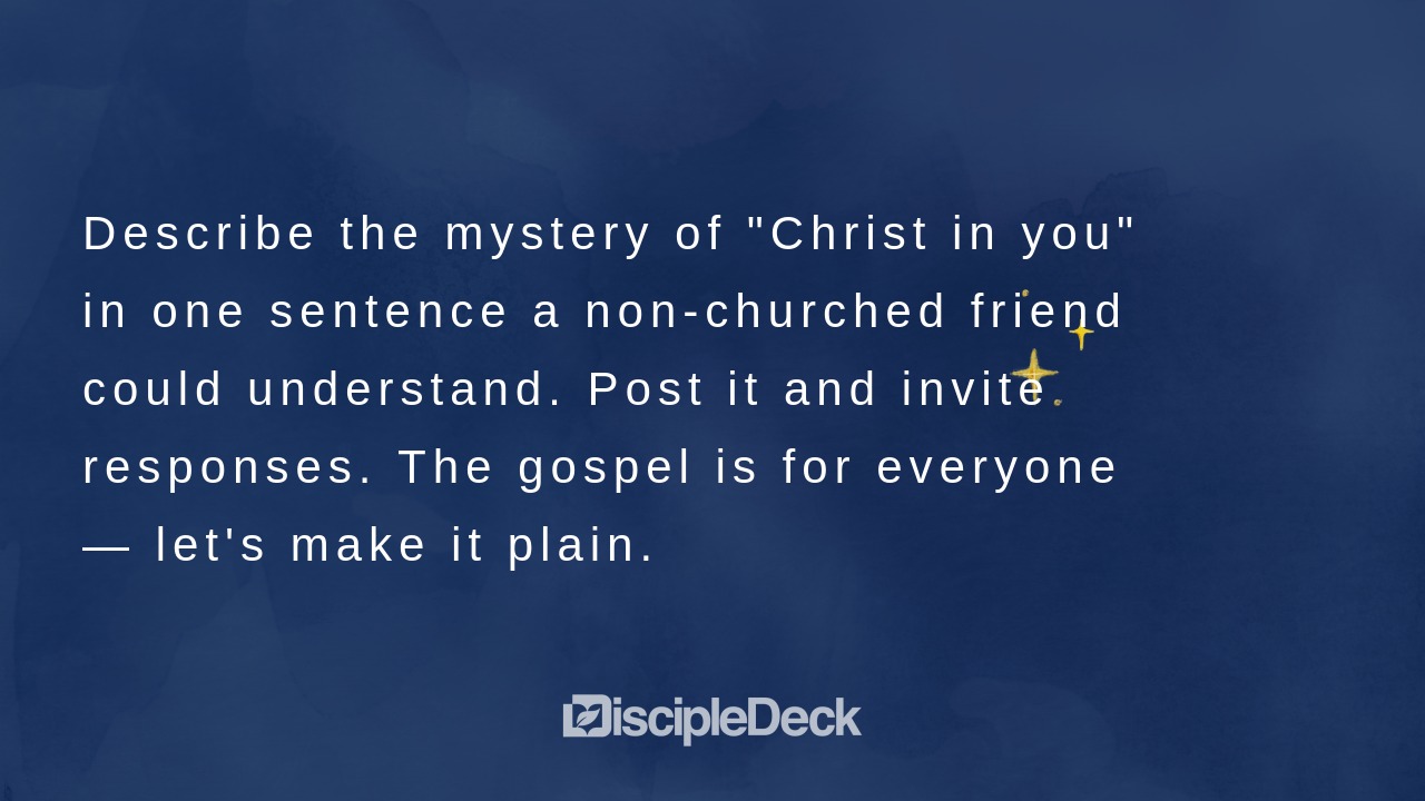 Sharable DiscipleDeck e-tract for Christ in You, the Hope of Glory